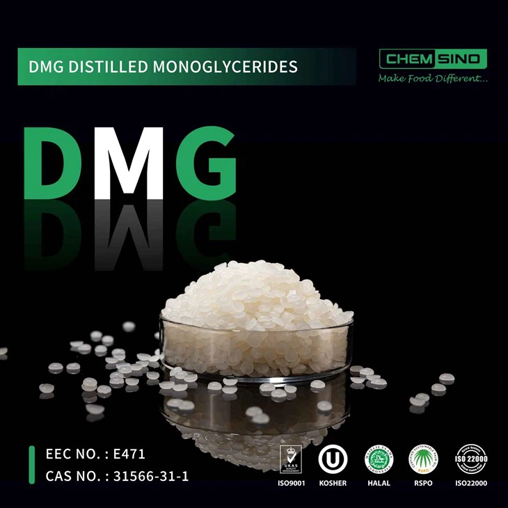 เม็ดโมโนกลีเซอไรด์ DMG กลั่นสำหรับการดูแลผิว หมายเลข CAS 31566-31-1