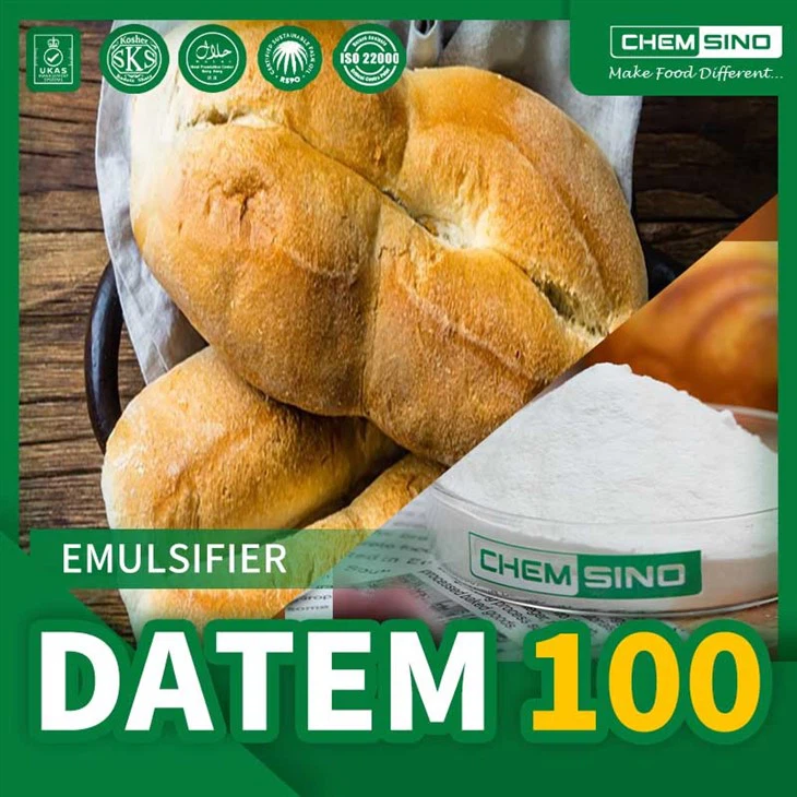 DATEM ผลิตภัณฑ์ของขบเคี้ยว 100 เปอร์เซ็นต์ เช่น มันฝรั่งทอดและแครกเกอร์ เพื่อสร้างเนื้อสัมผัสที่กรอบและป้องกันการแตกหัก